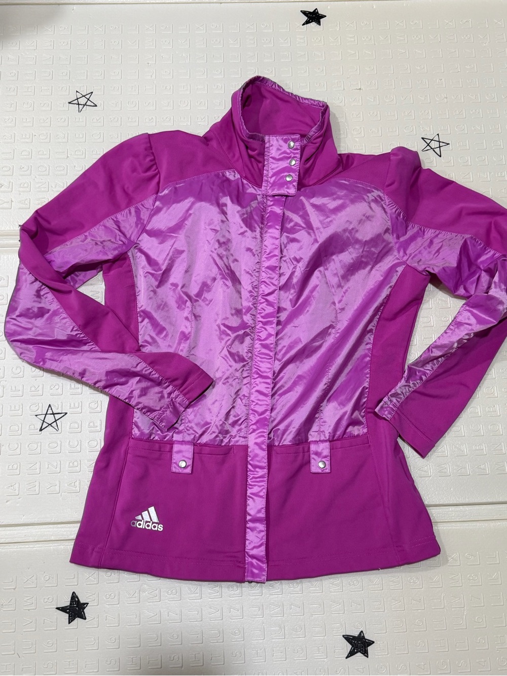 adidas Women's Fuchsia/Purple Mixed-Media Ski Jacket